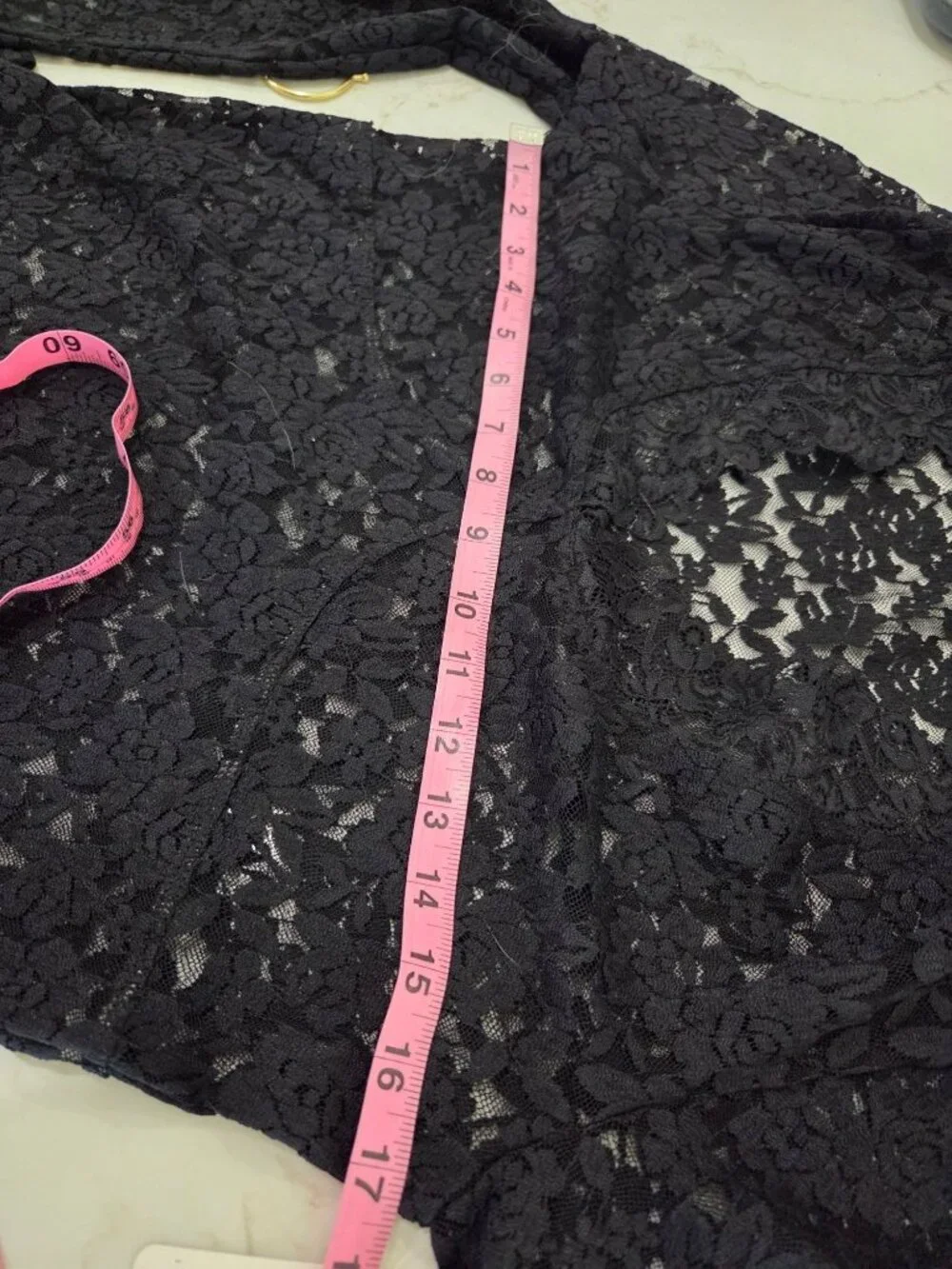 Free People‎ All Day Lace Top L Black Sheer Long Sleeve Scalloped V-Neck NWT